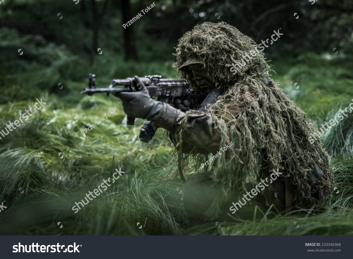 Camouflaged Commando Assault Forest Soldier Dressed Stock Photo ...