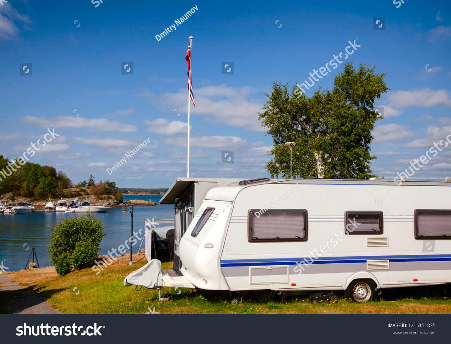 Camper Trailer Cabin Seaside Caravan Park Stock Photo Edit Now