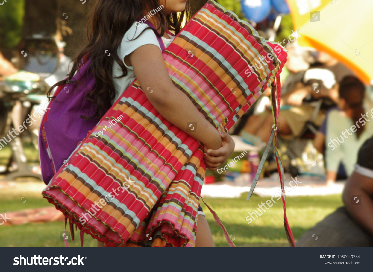 colourful picnic blanket