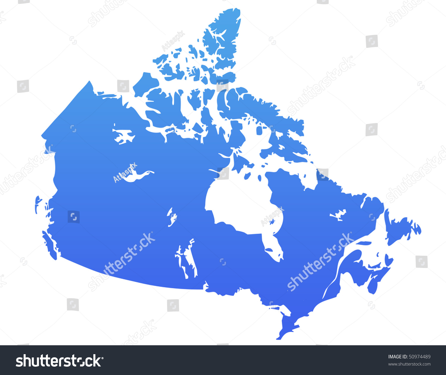 Canada Map Gradient Blue Isolated On Stock Illustration 50974489