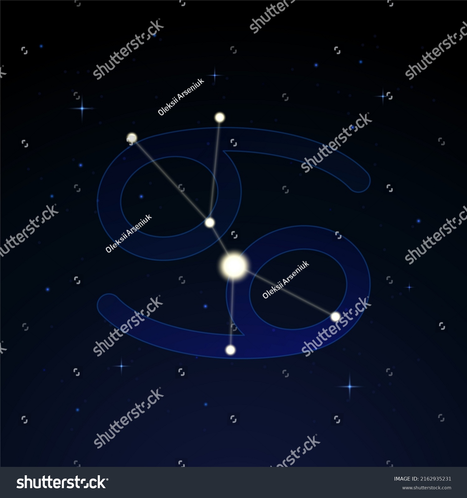 Cancer Crab Constellation Zodiac Sign On Stock Illustration 2162935231 