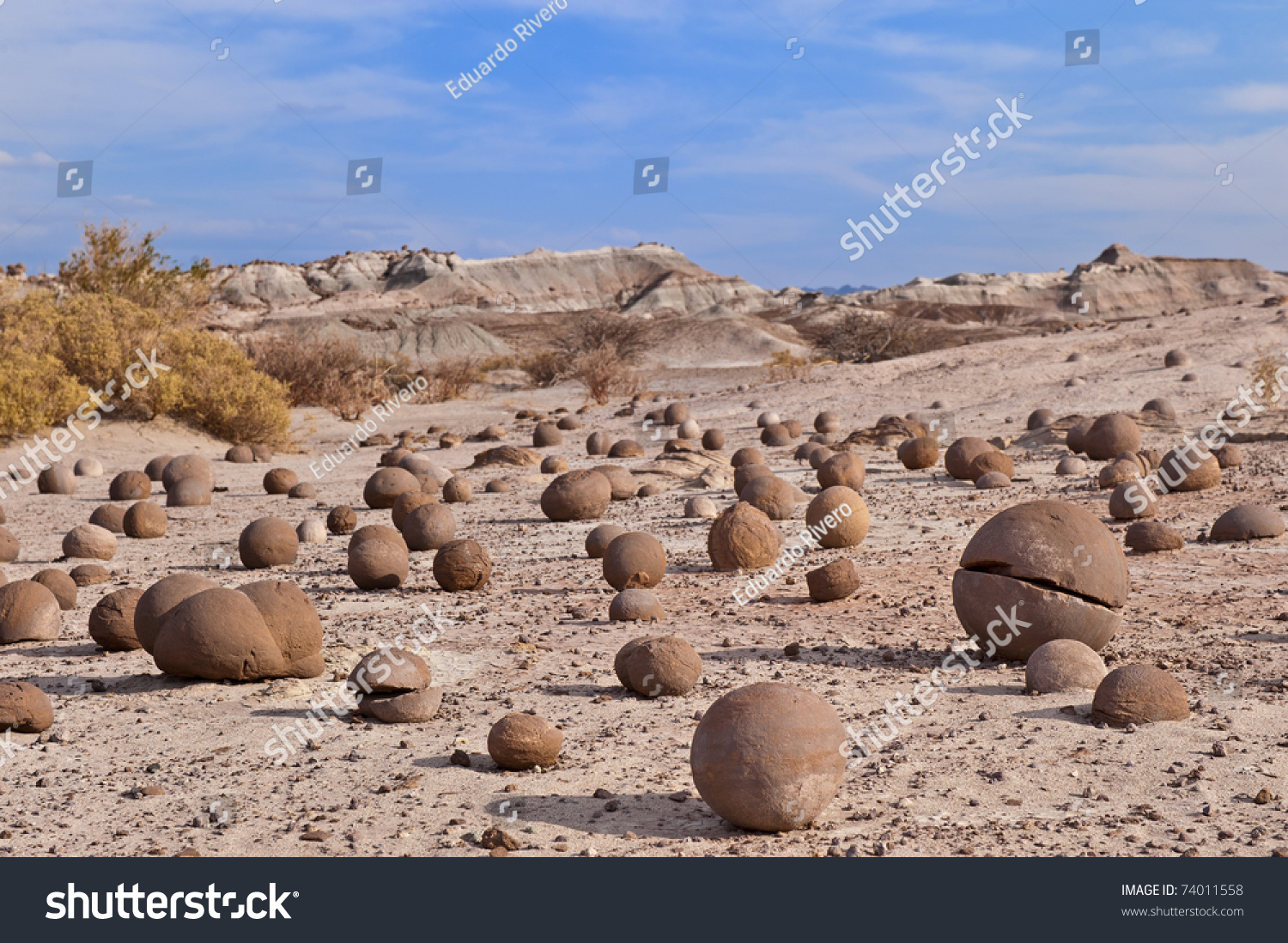 Cancha De Bochas Sandstone Formation Ischigualasto Stock Photo 74011558 ...