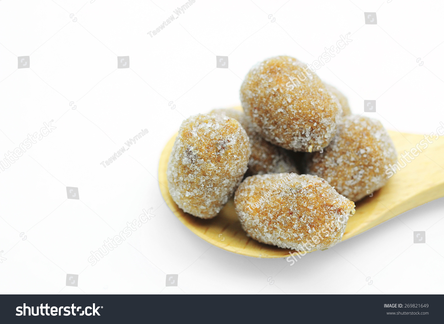 Candies Tamarind Flavor On Wooden Spoon Stock Photo Edit Now