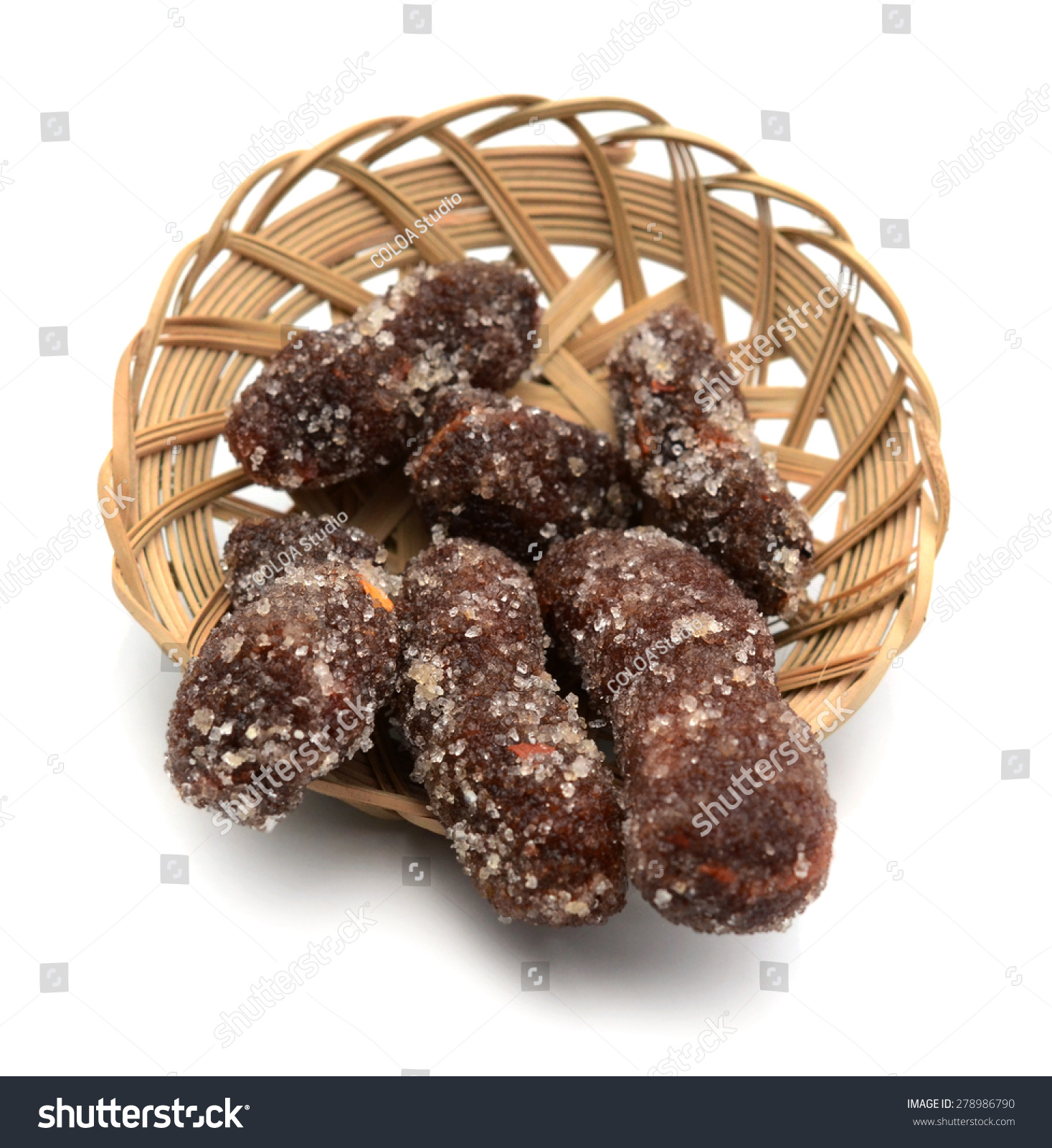 Candies Tamarind Flavor On Wooden Spoon Stock Photo Edit Now