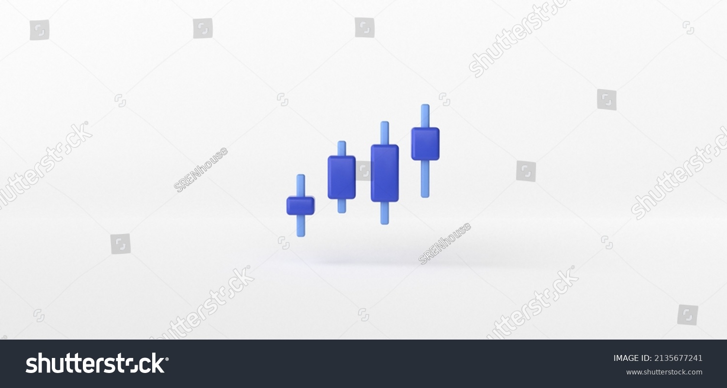Candlestick Chart Isolate On White Background Stock Illustration