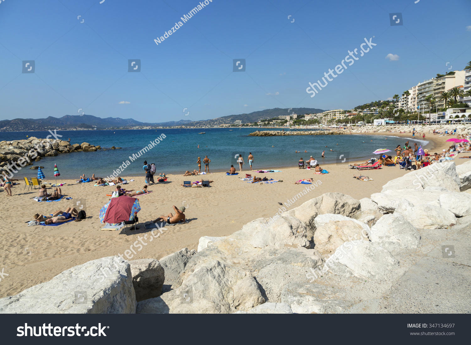 Cannes, France - September 9th, 2015. Cannes Beaches Are Considered The ...