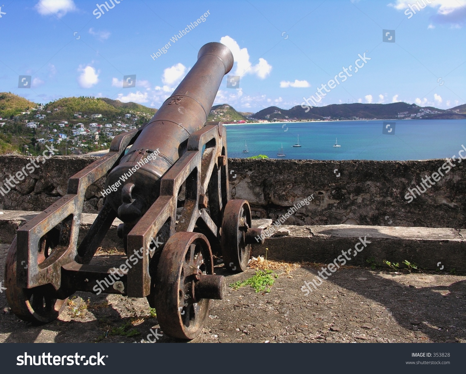 Cannon In An Old Caribbean Fortress Stock Photo 353828 : Shutterstock