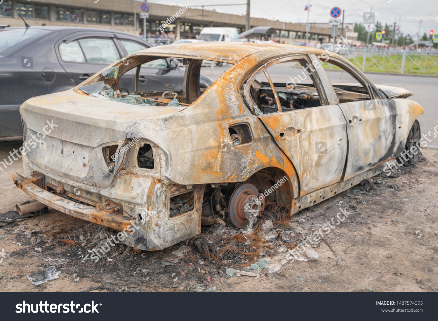 Car After Deliberate Arson Destroyed Vehicle Stock Photo (Edit Now ...