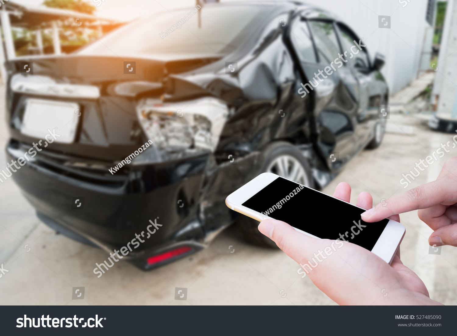 Car Crash Accident Damaged Background Stock Photo (Edit Now) 527485090