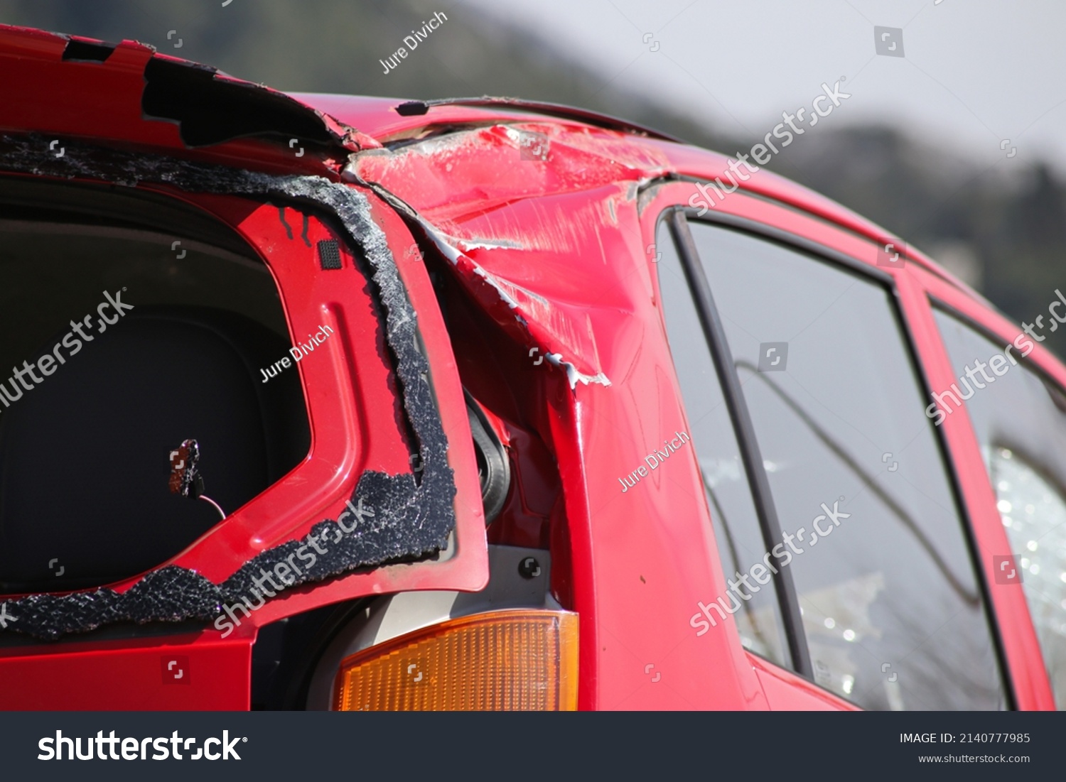 Car Crash Accident On Street Damaged Stock Photo 2140777985 | Shutterstock