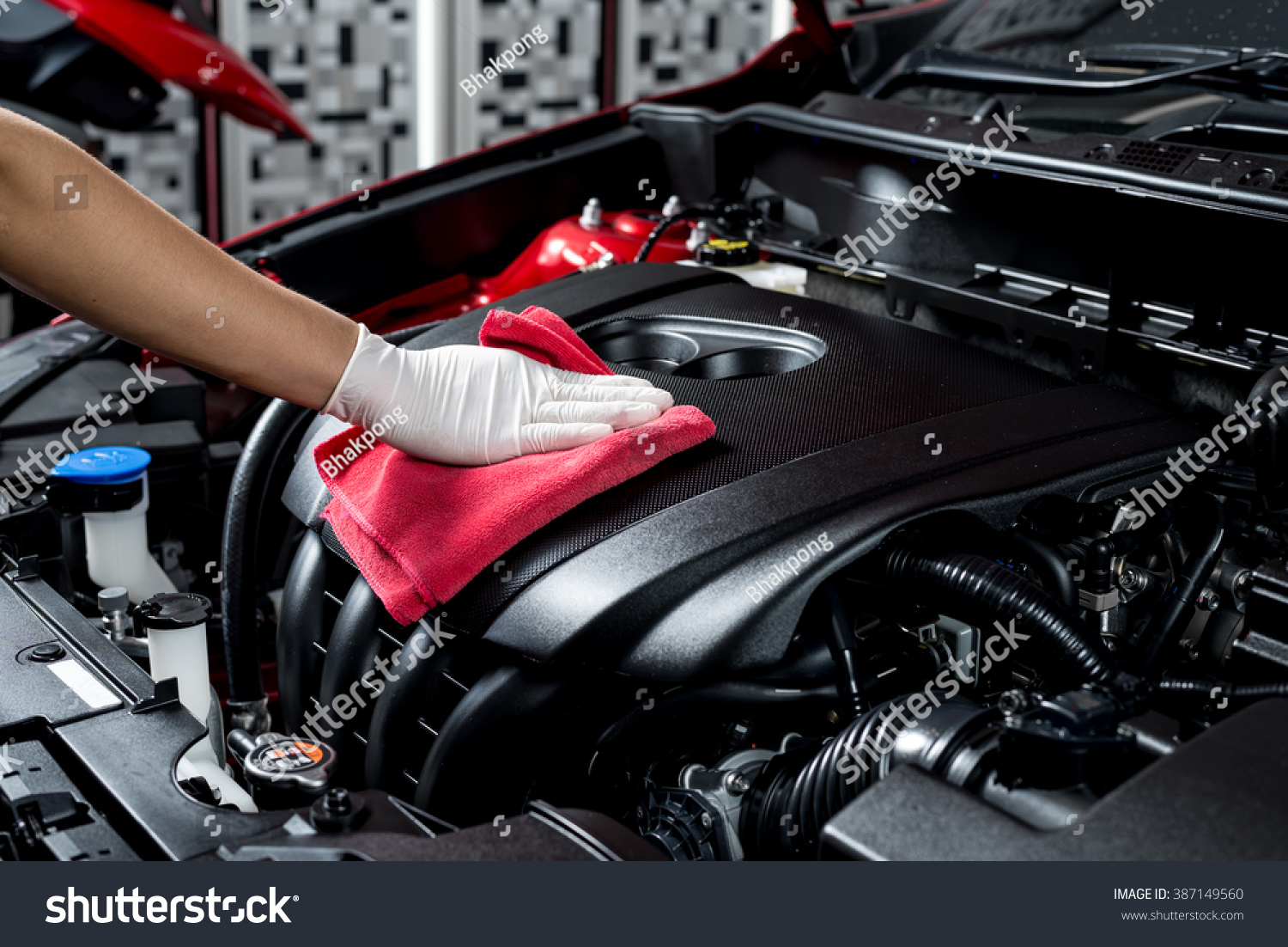 11 758 Engine Cleaning Images Stock Photos Vectors Shutterstock   Stock Photo Car Detailing Series Cleaning Car Engine 387149560 