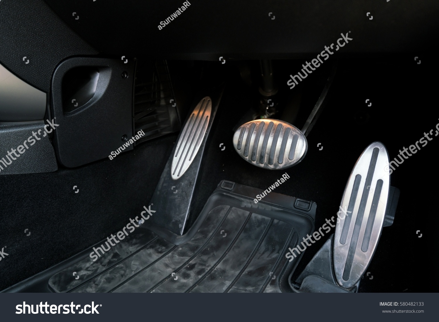 Car Interior Detail Clutch Brake Accelerator Photo De Stock Modifiable