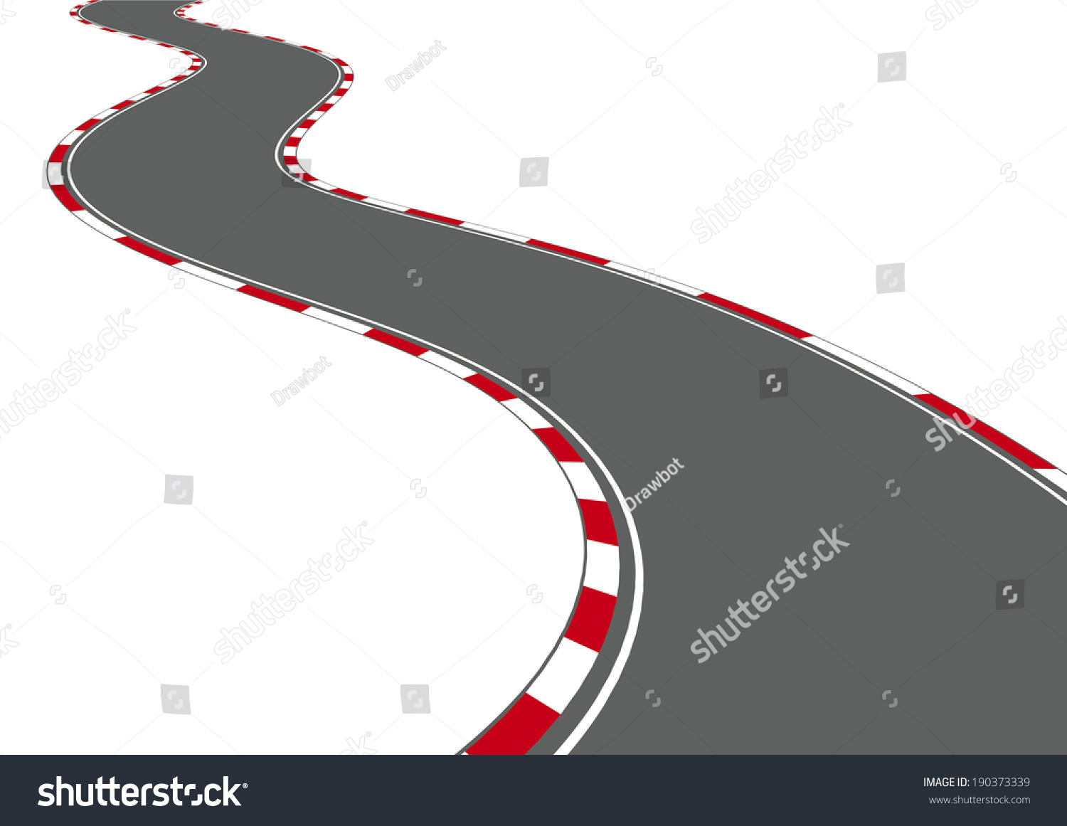 Car Racing Track On White Background Stock Illustration 190373339
