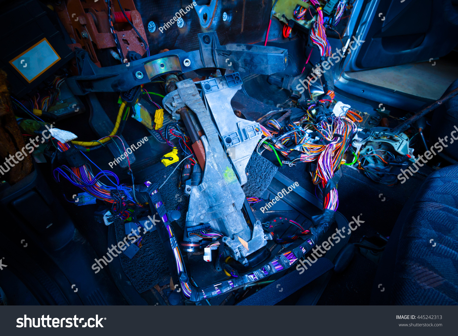 Car Repair Electric Wiring System Showing Stock Photo 445242313