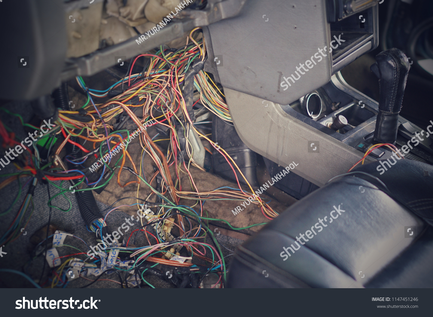 Car Repair Electric Wiring System Showing Stock Photo 1147451246