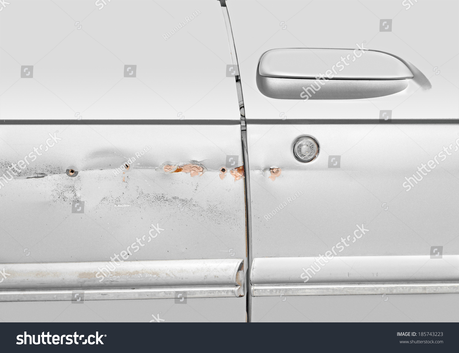 Car Scratches Dents Holes Silver Color Transportation