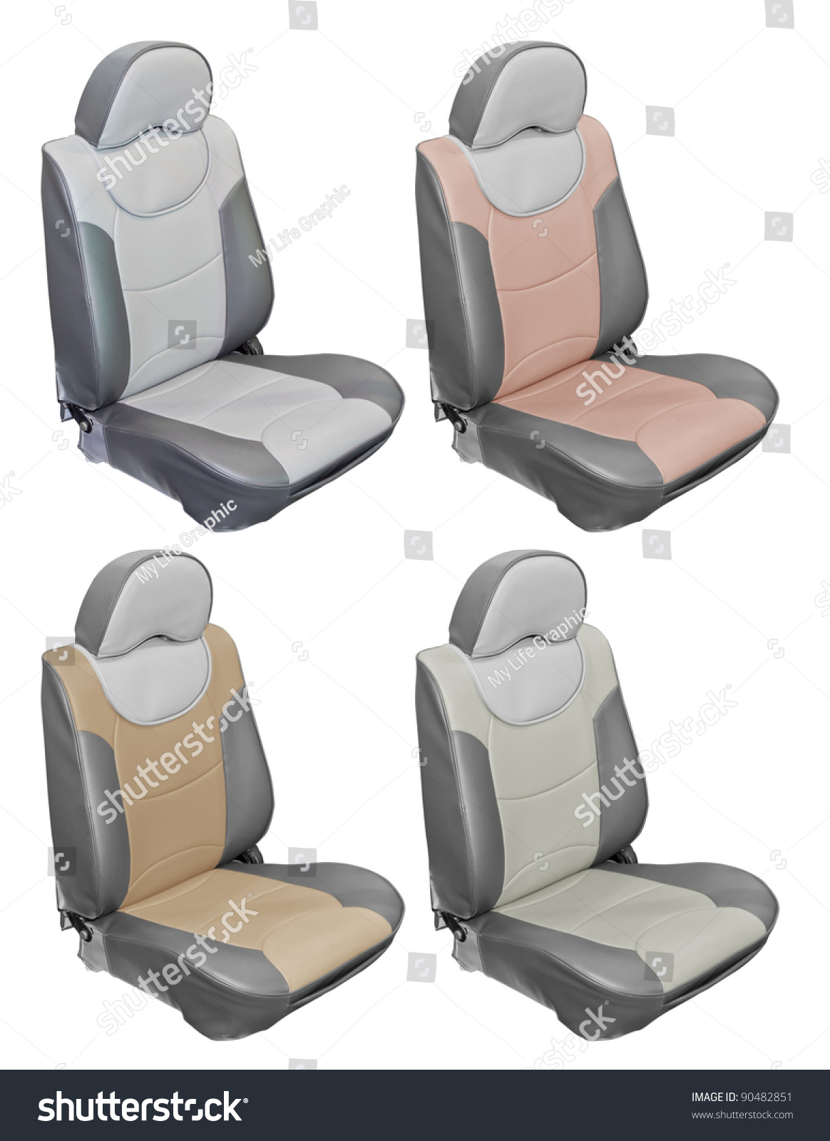 Car Seats Gray Leather Isolated On Stock Photo Edit Now