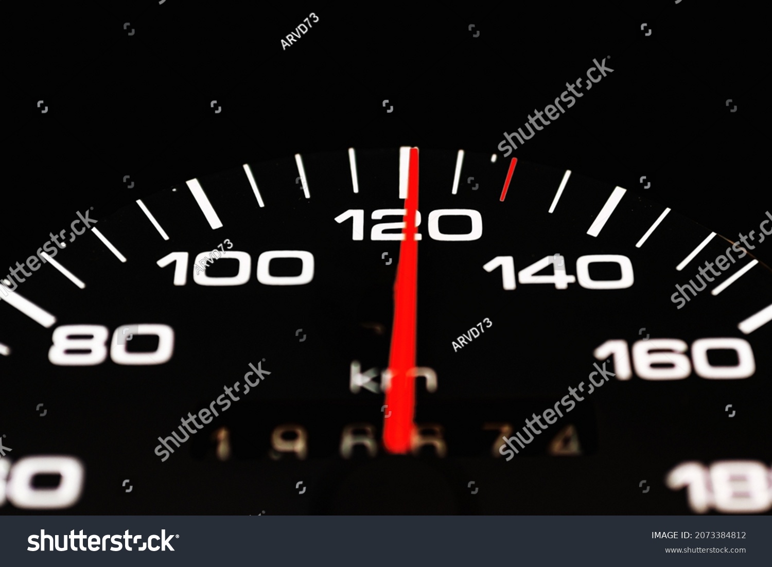 Car Speedometer Needle Pointing High Speed Stock Photo (Edit Now ...