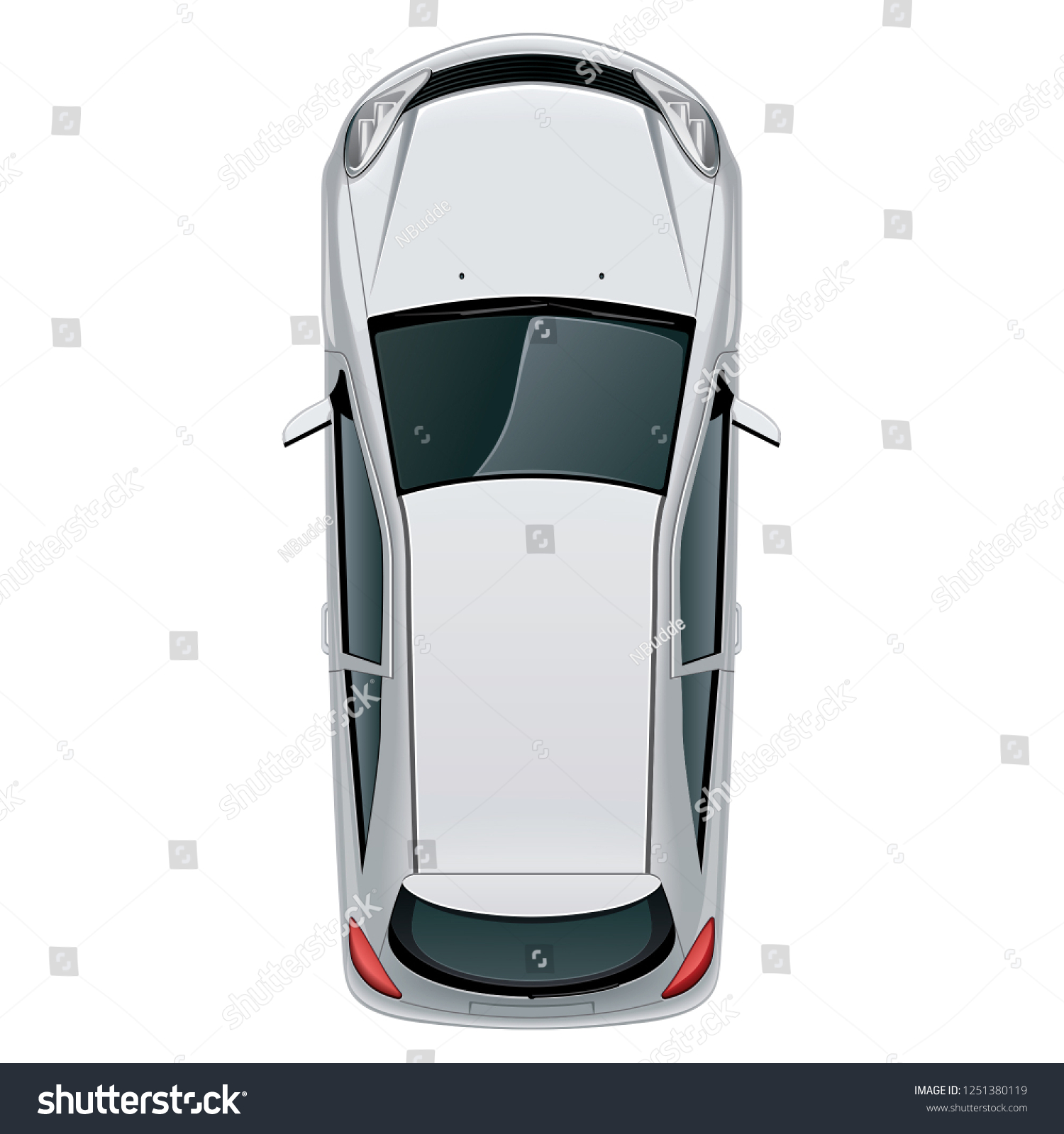 Car Top View Vehicle Overhead Isolated Stock Illustration 1251380119 ...