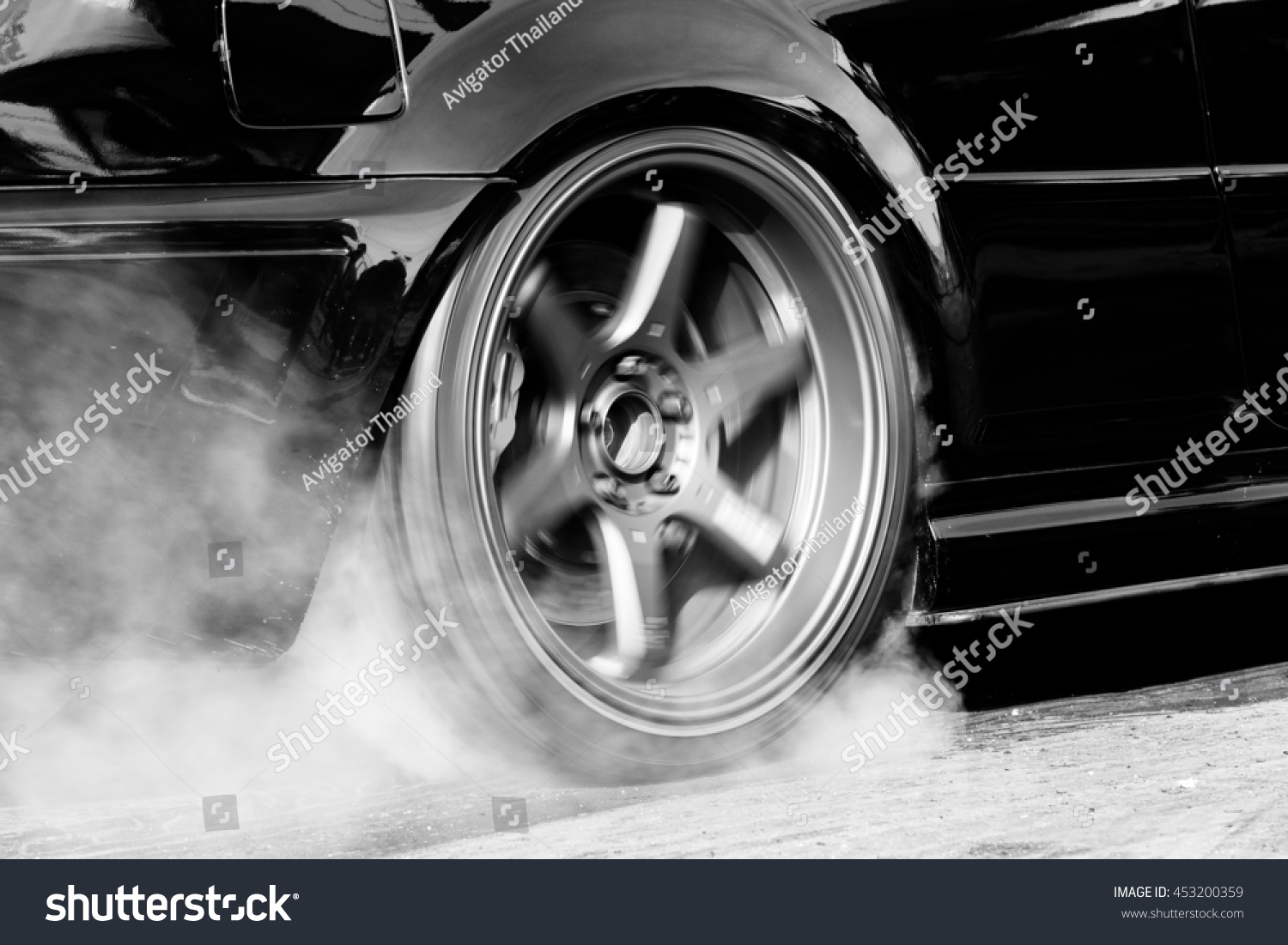 Car Wheel Drifting And Smoking On Track Stock Photo 453200359 ...