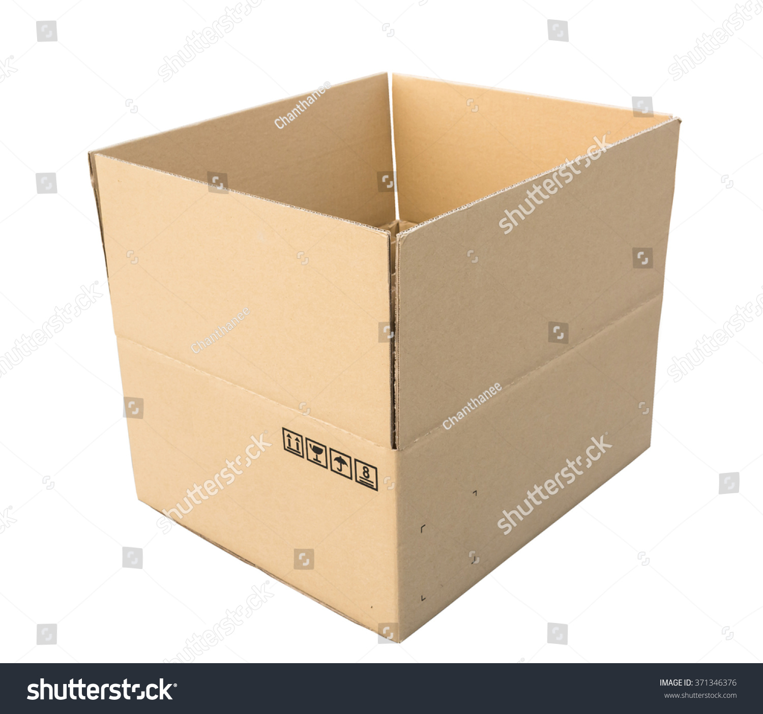 Cardboard Box Isolated On White Background Stock Photo 371346376 ...