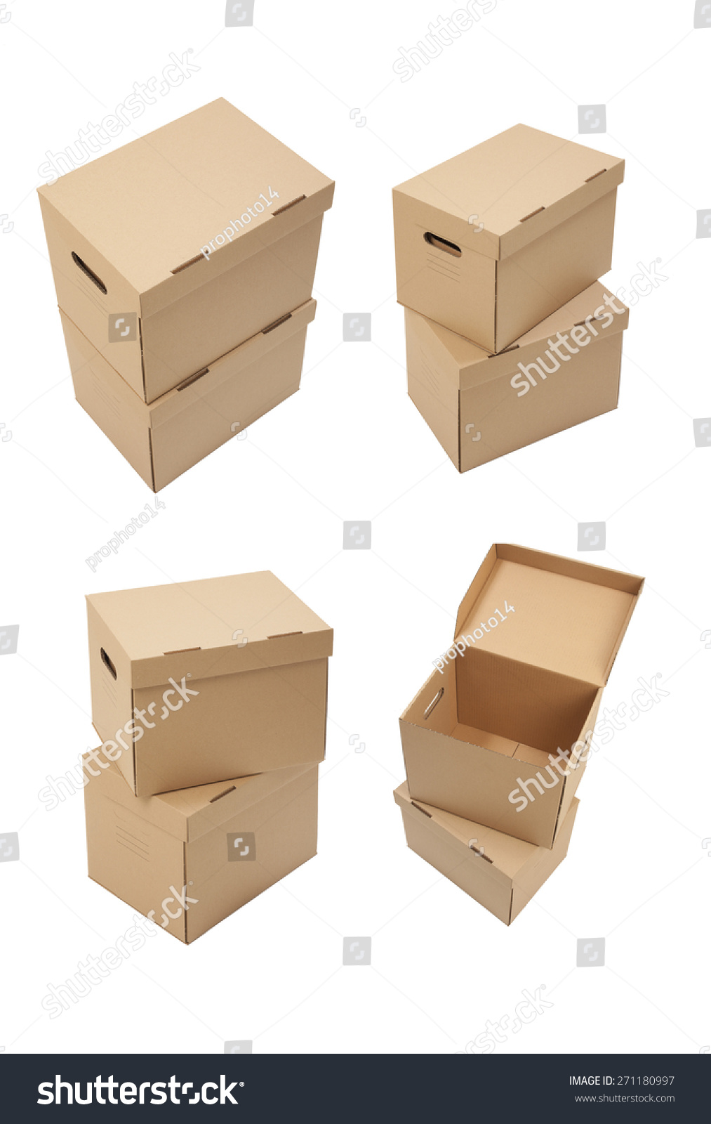 Cardboard Boxes Different Angles On White Stock Photo 271180997 ...