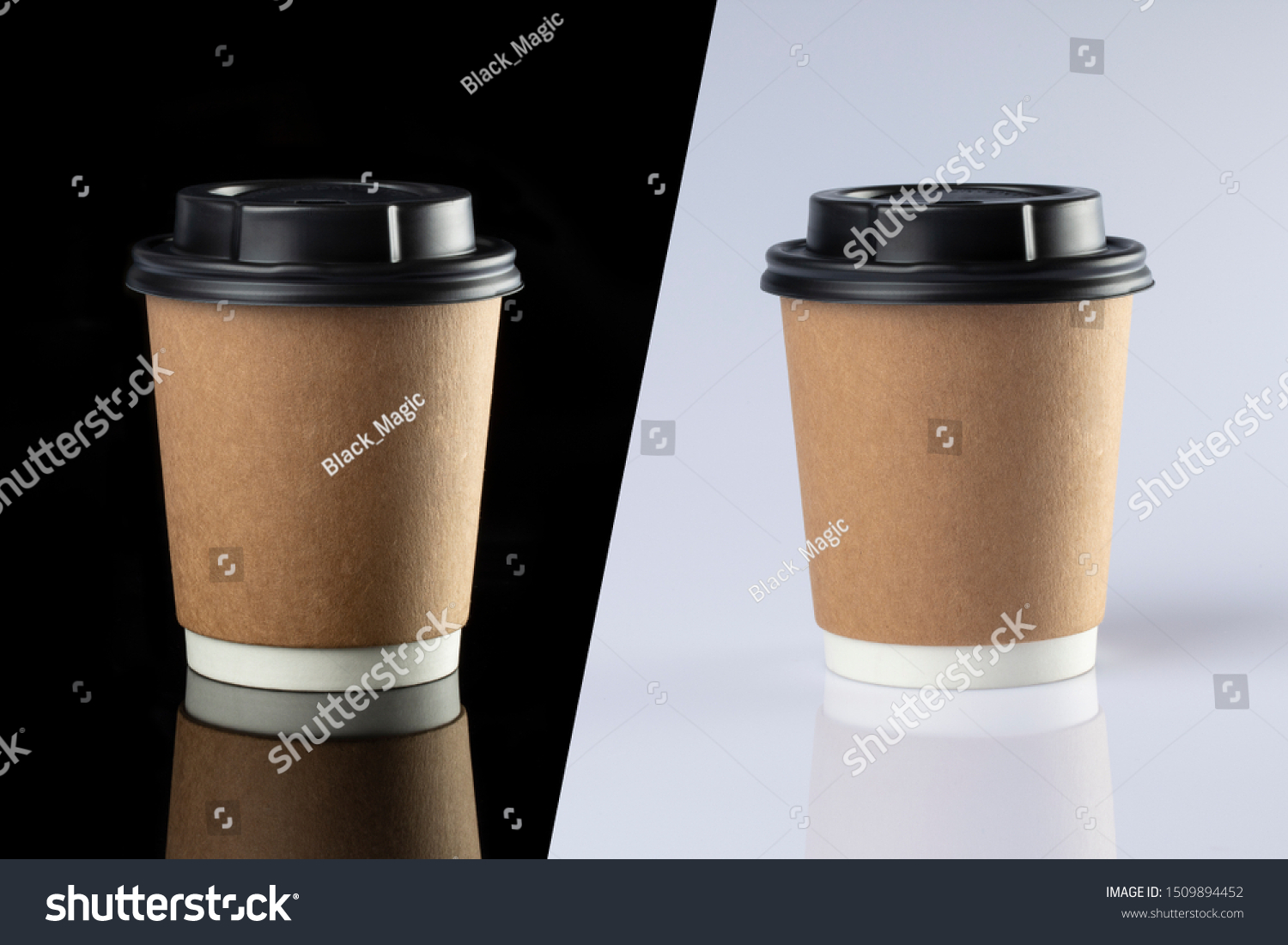 cardboard coffee cups and lids