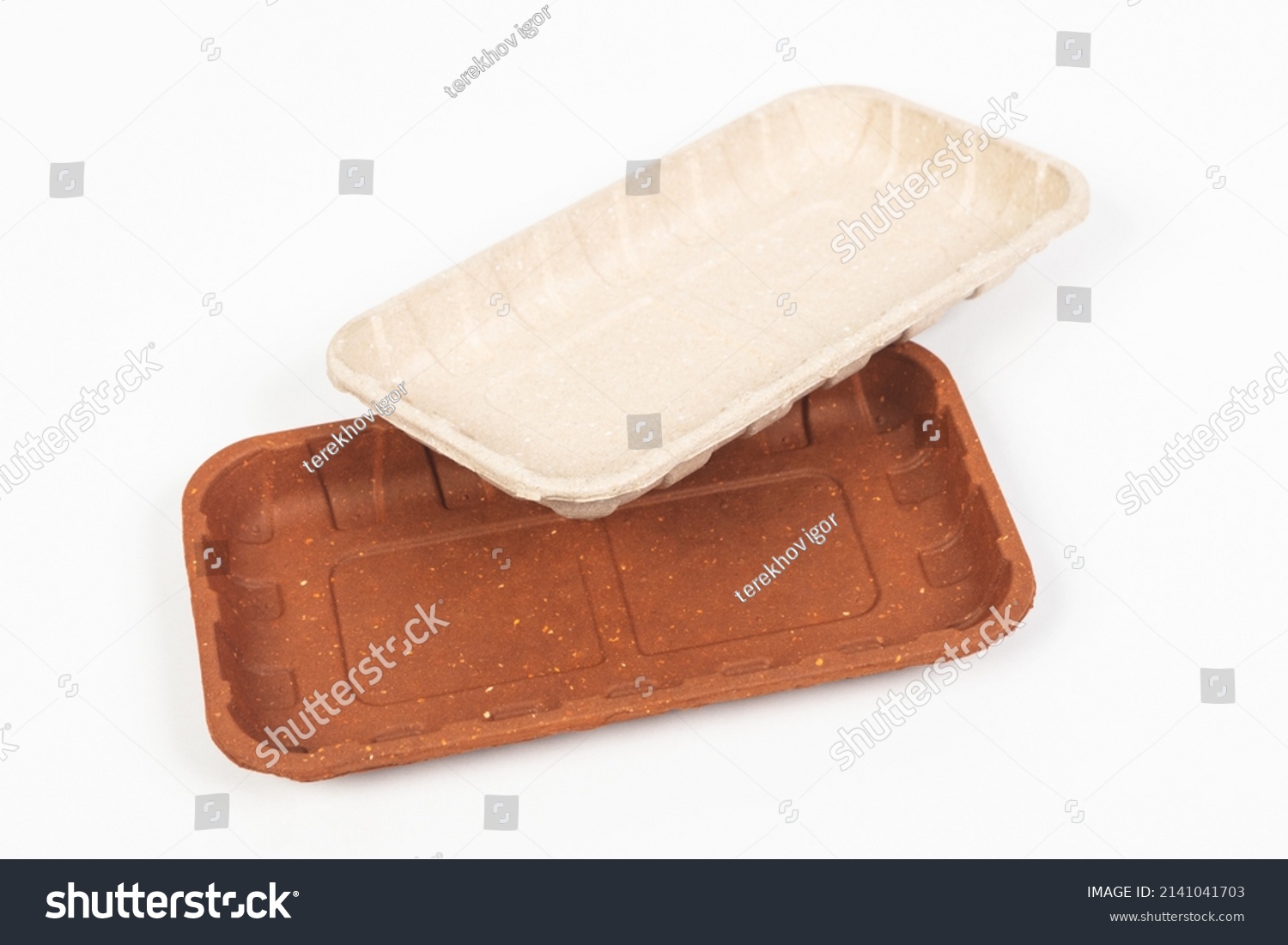 Cardboard Packaging Food On White Background Stock Photo 2141041703