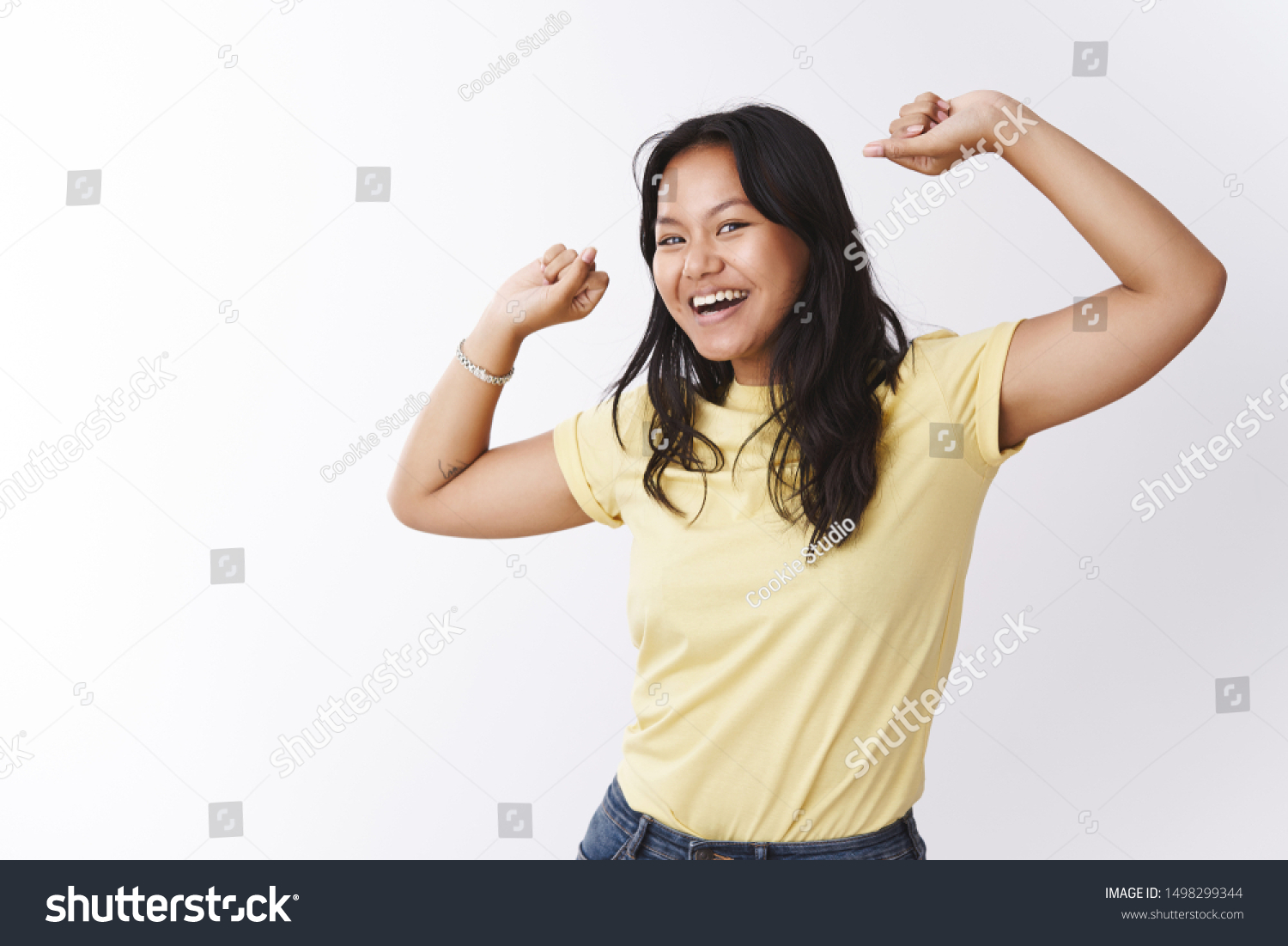 Carefree Energized Relaxed Young Optimstic Malaysian Stock Photo