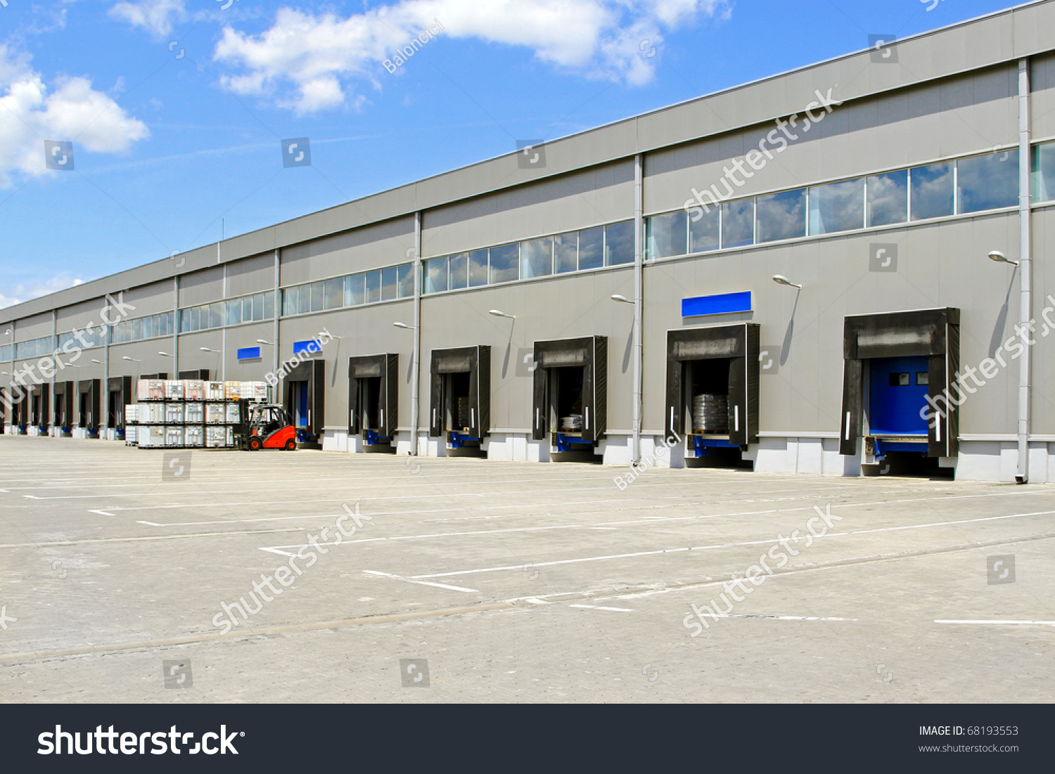 Cargo Doors Big Industrial Warehouse Building Stock Photo 68193553 ...