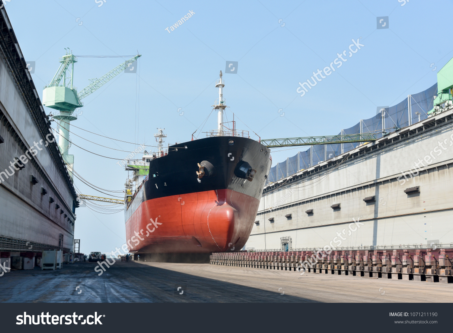 Cargo Ship Floating Dry Dock Being Stock Photo 1071211190 | Shutterstock