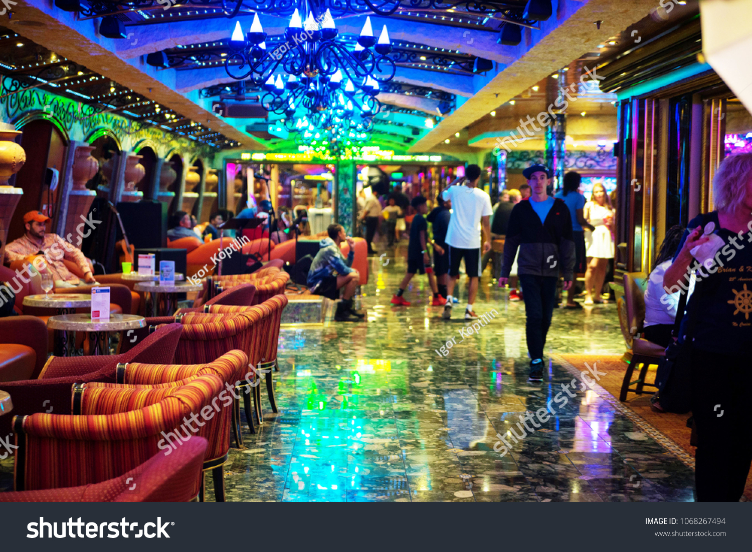 Carnival Liberty Cruise Ship Interior Bahamas Stock Photo