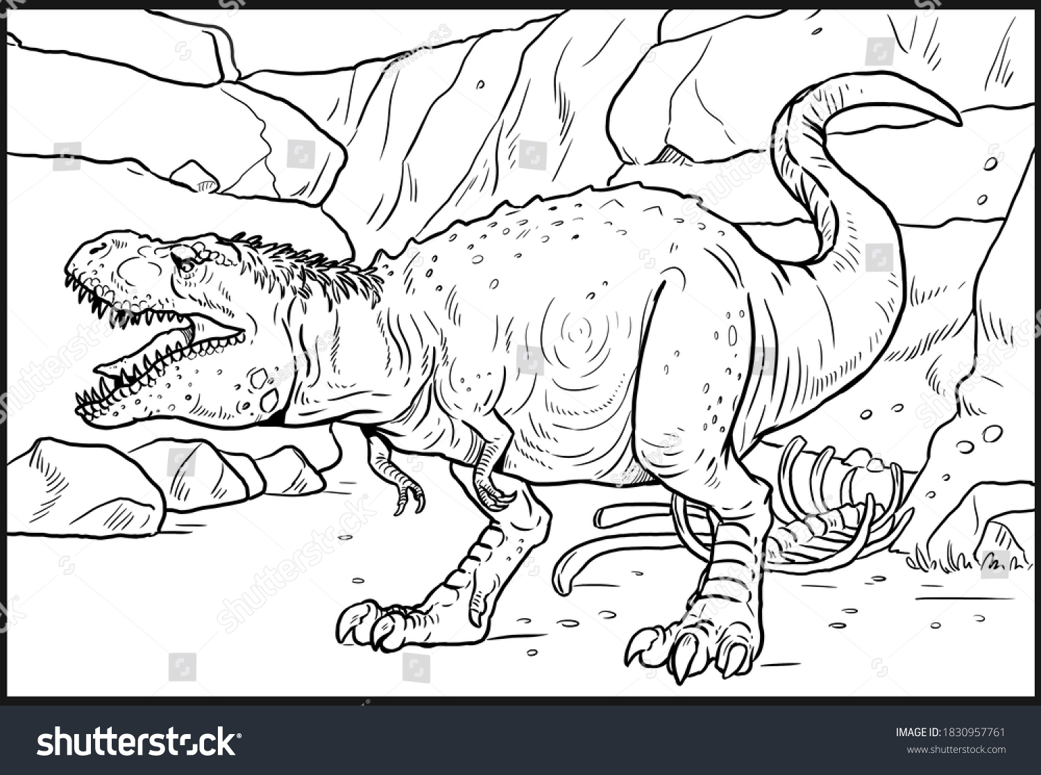 Carnivorous Dinosaur Tyrannosaurus Rex Dino Trex Stock Illustration ...