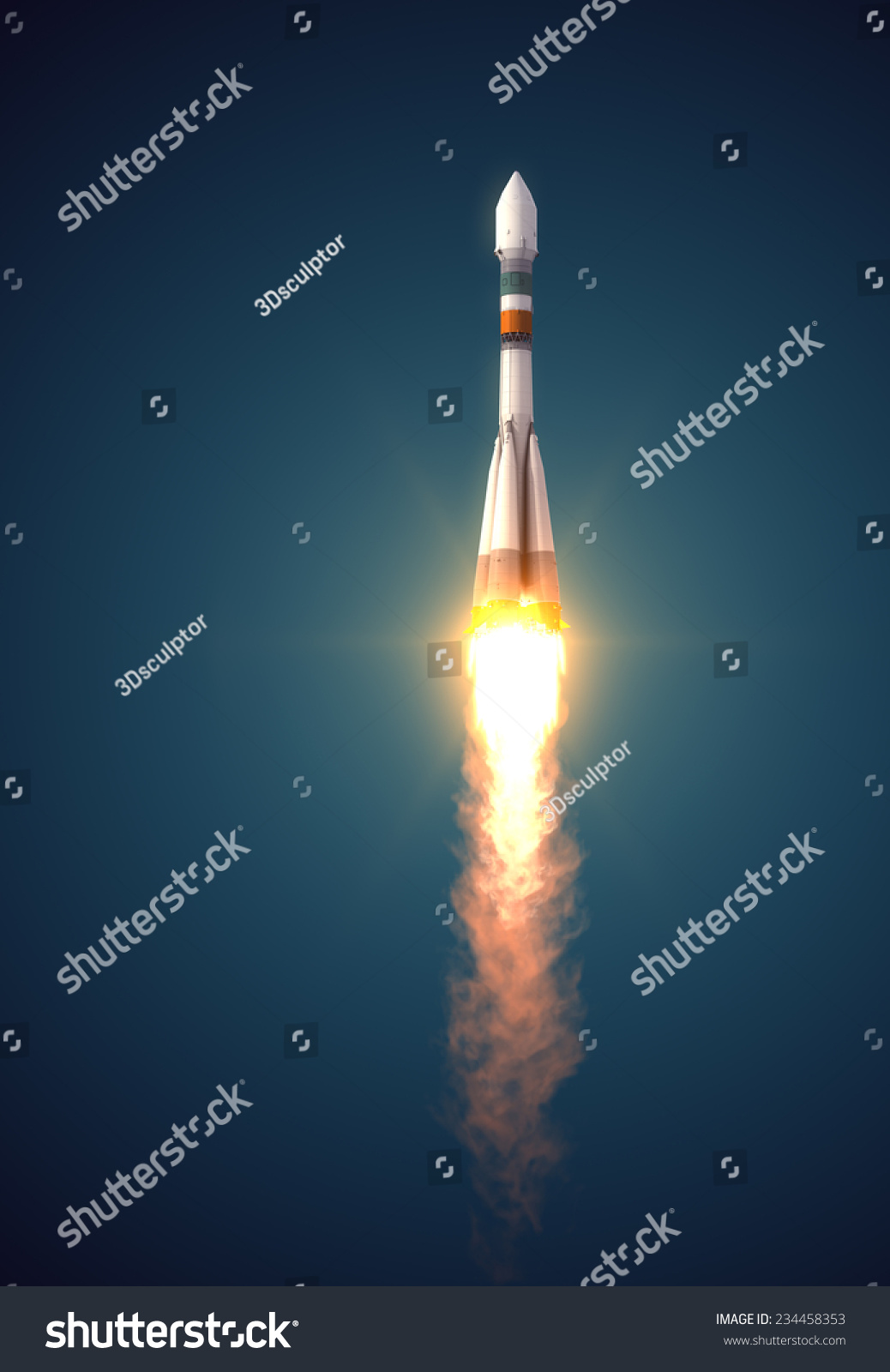 Carrier Rocket Take Off 3d Scene Stock Illustration 234458353