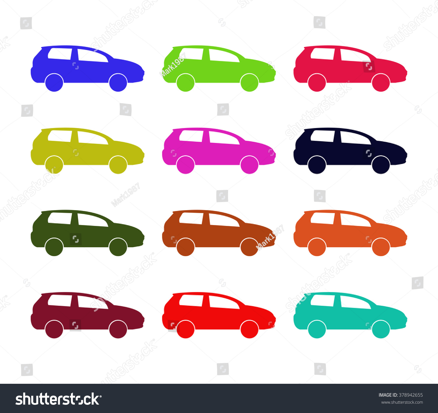 Cars On White Background Stock Illustration 378942655 - Shutterstock