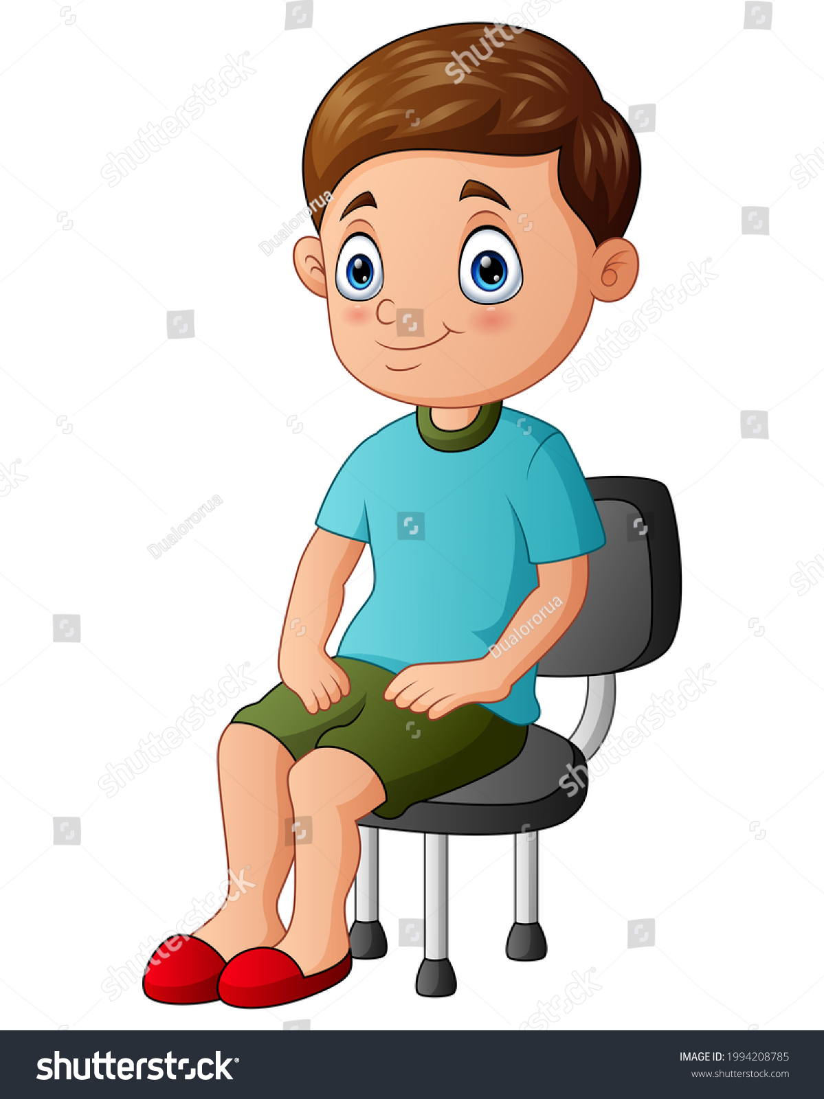 Child sitting on a chair clip art Images, Stock Photos & Vectors