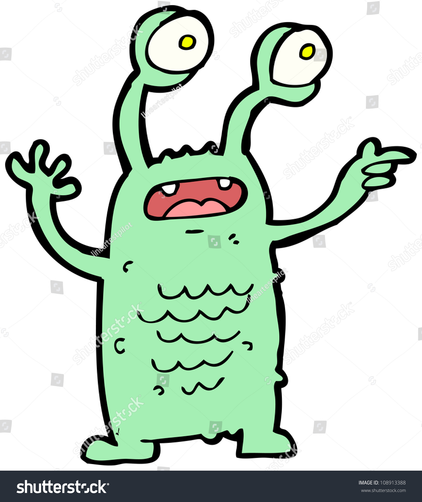 Cartoon Alien Pointing Stock Photo 108913388 : Shutterstock