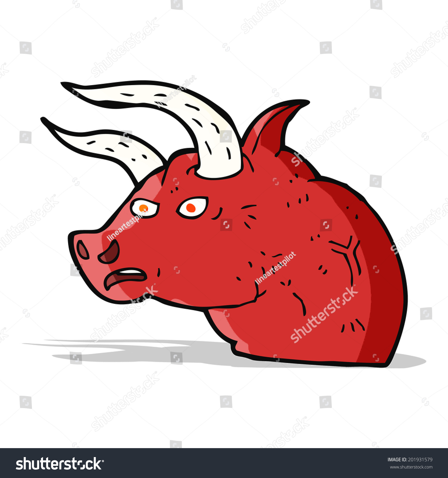 Cartoon Angry Bull Head Stock Illustration 201931579 | Shutterstock