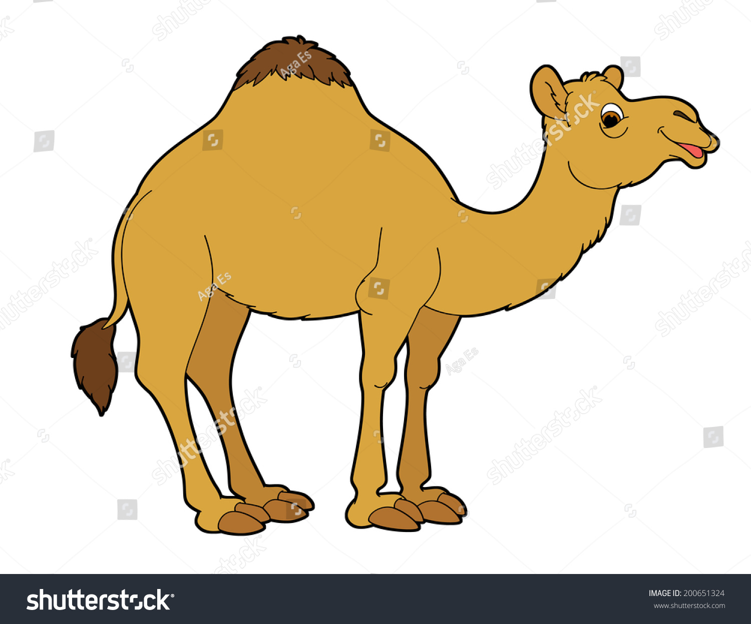 Cartoon Animal Camel Flat Coloring Style Stock Illustration 200651324