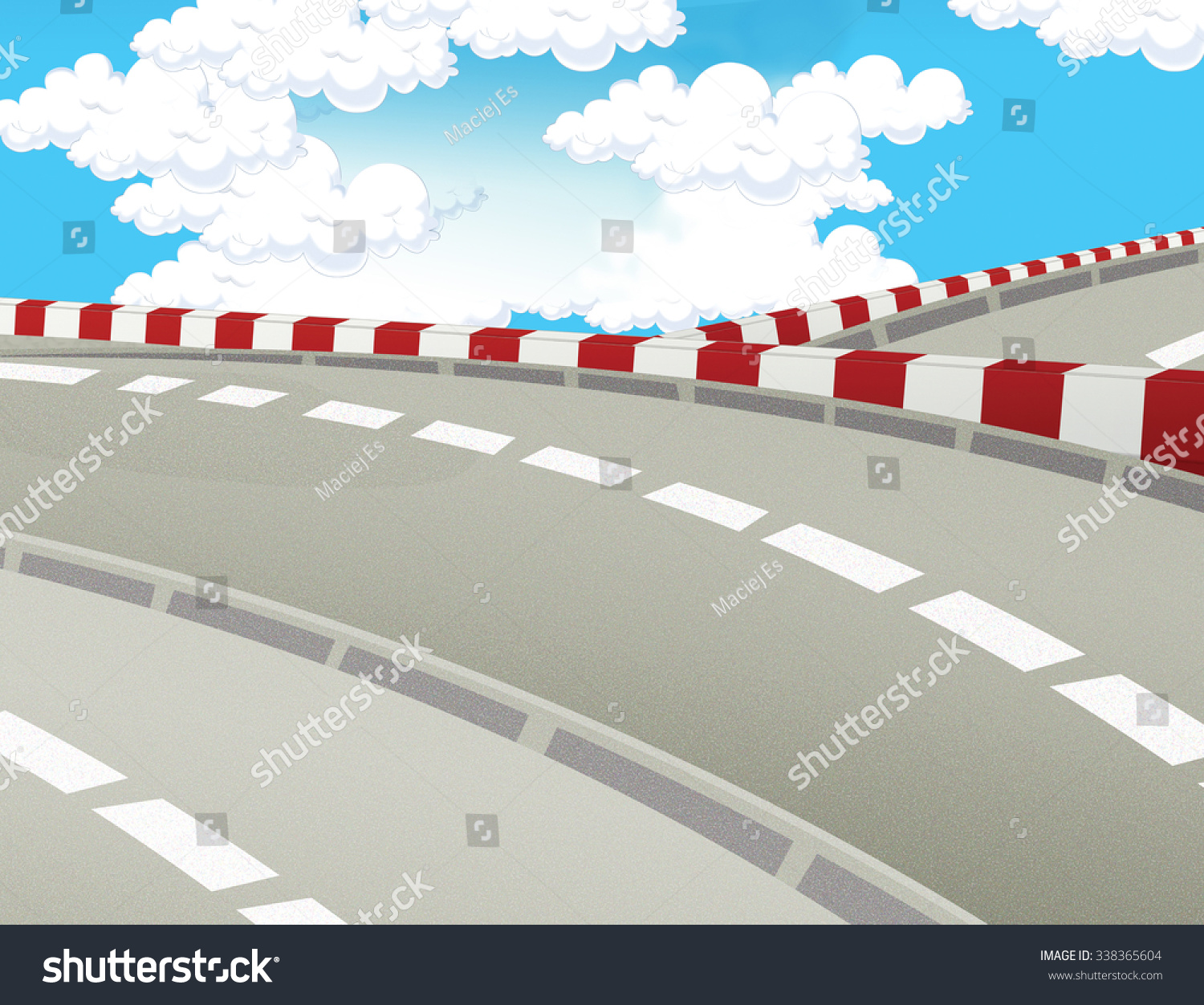 Cartoon Background Race Track Illustration Children Stock Illustration
