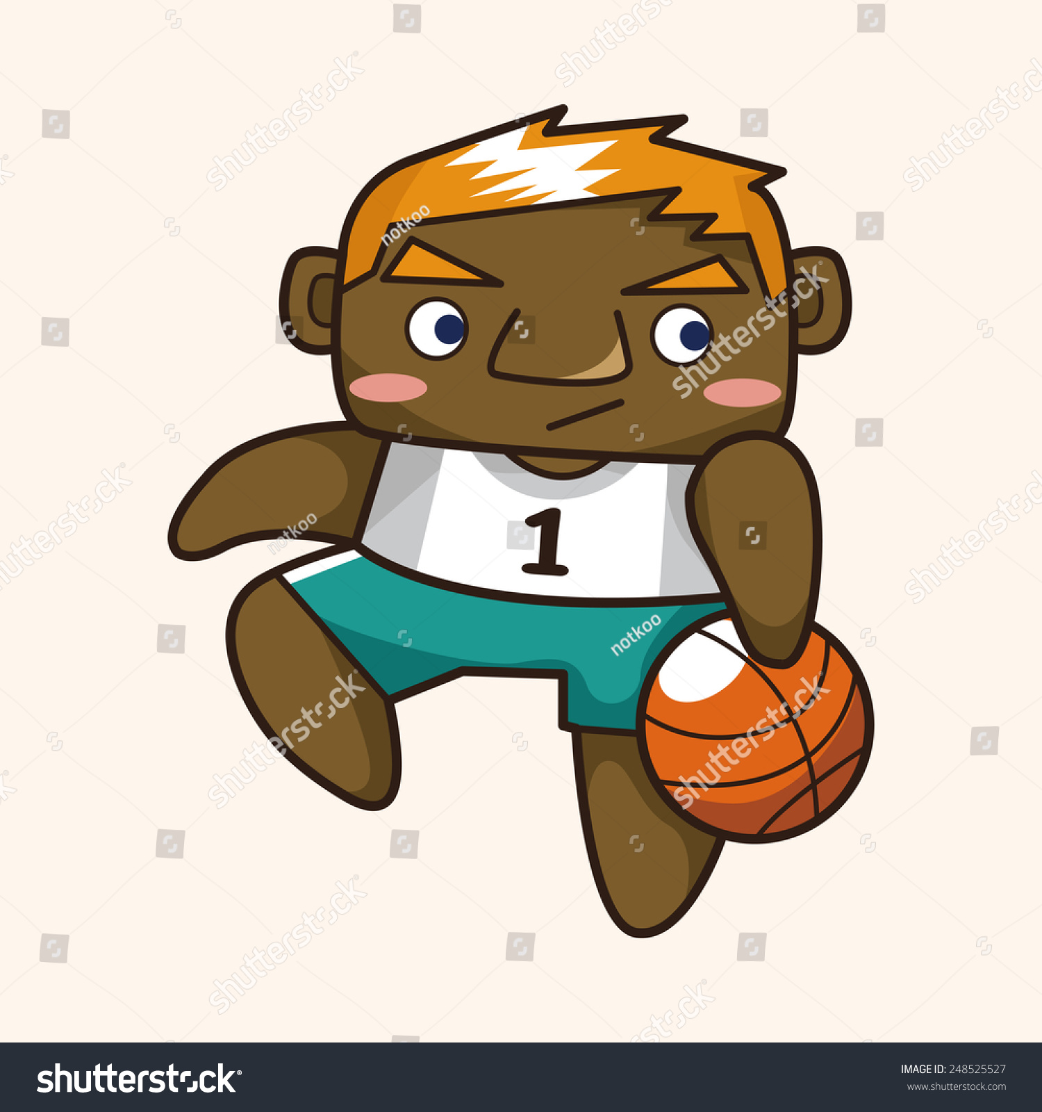Cartoon Basketball Player Stock Illustration 248525527 - Shutterstock