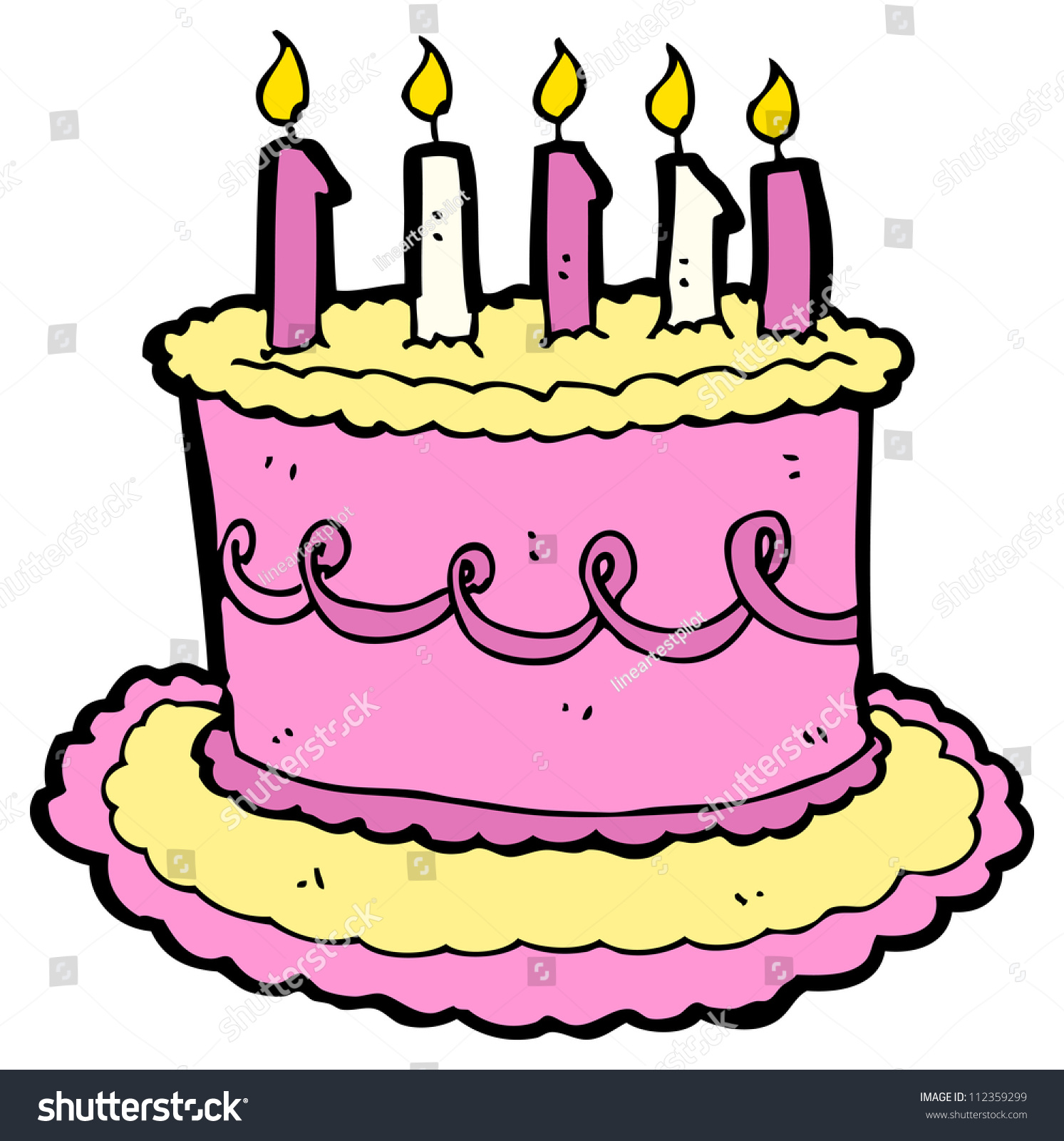 Cartoon Birthday Cake Stock Illustration 112359299 - Shutterstock