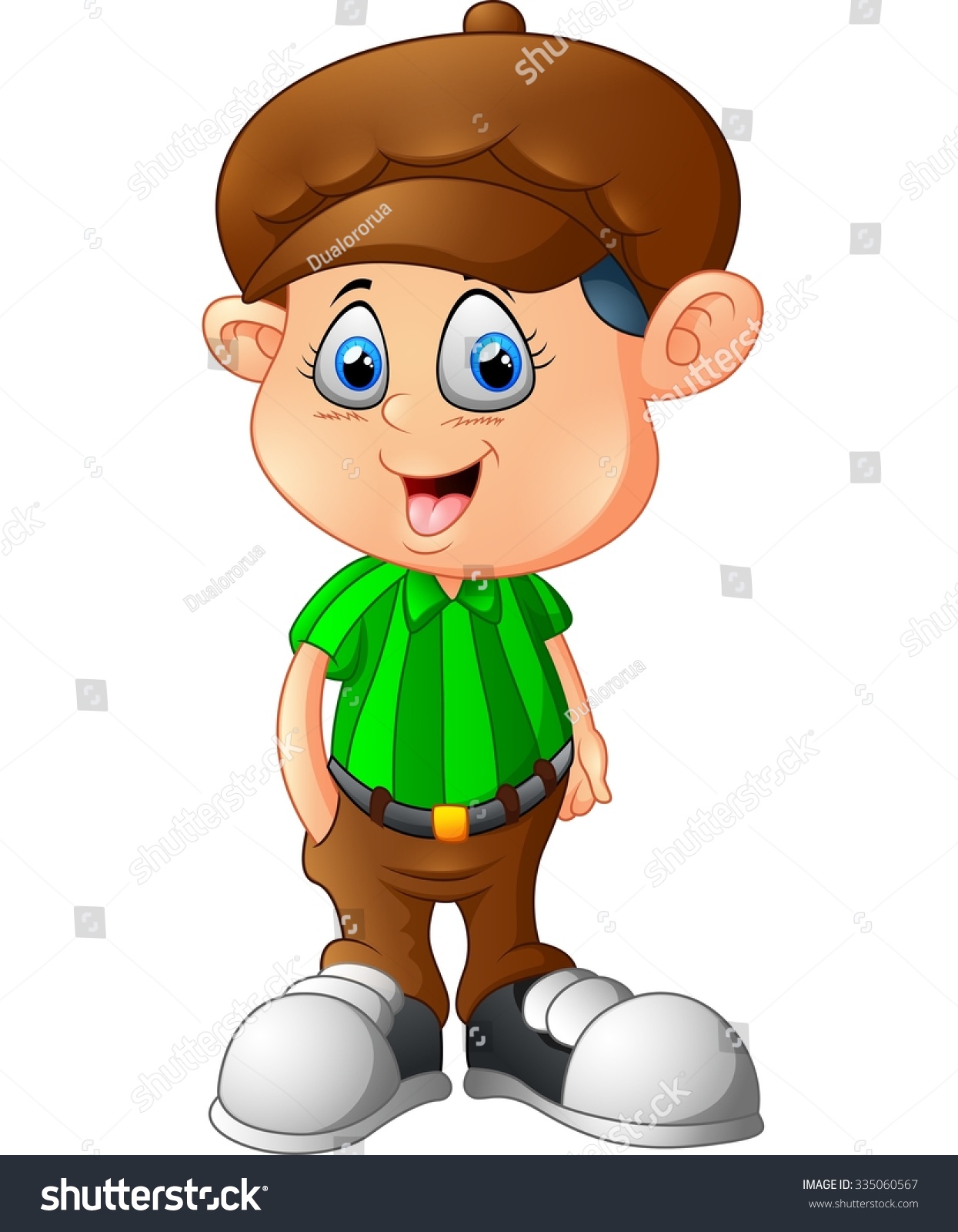 Cartoon Boy Wearing Hat Stock Illustration 335060567 | Shutterstock