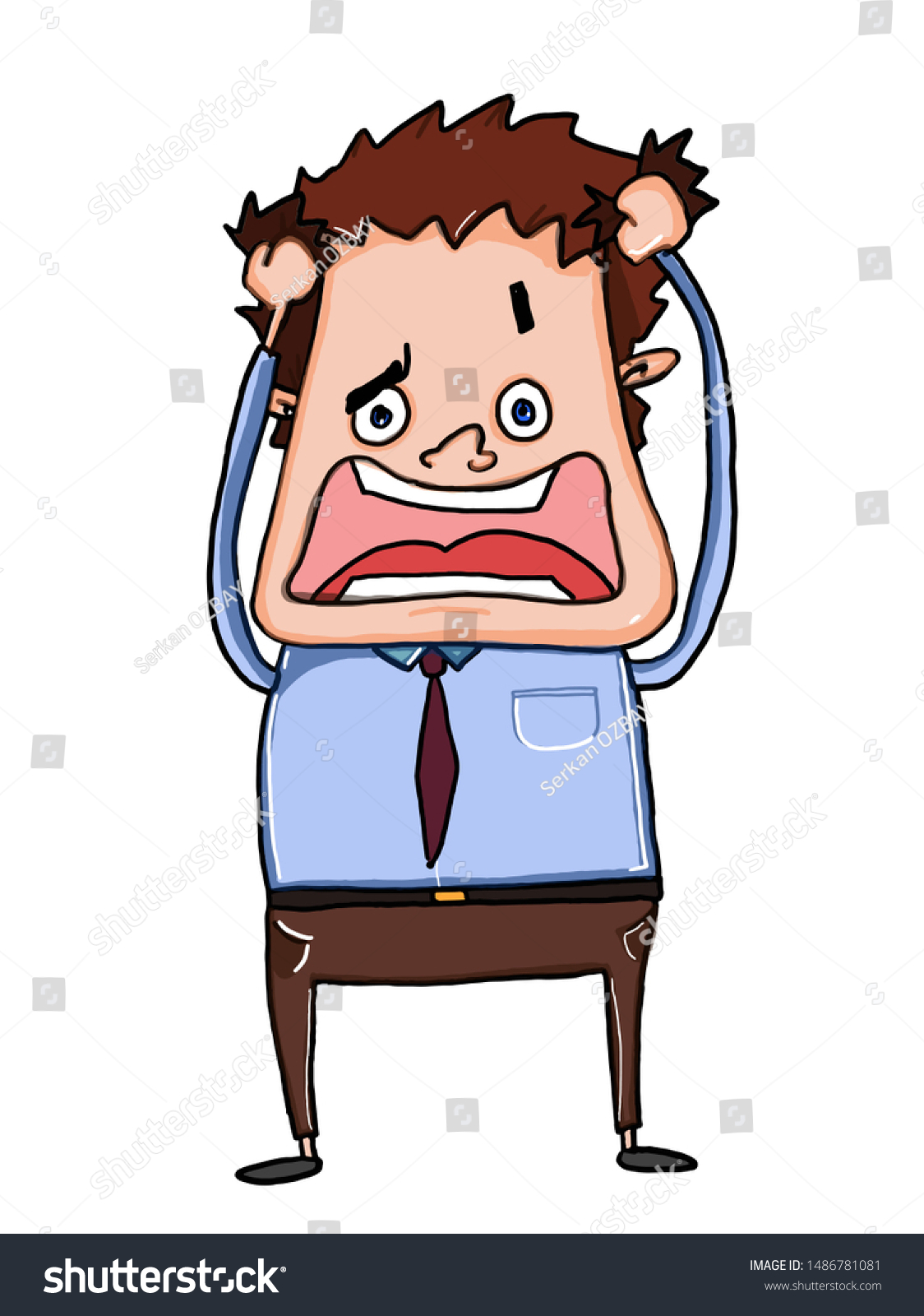 Cartoon Business Man Stressed Doodle Drawing Stock Illustration 1486781081