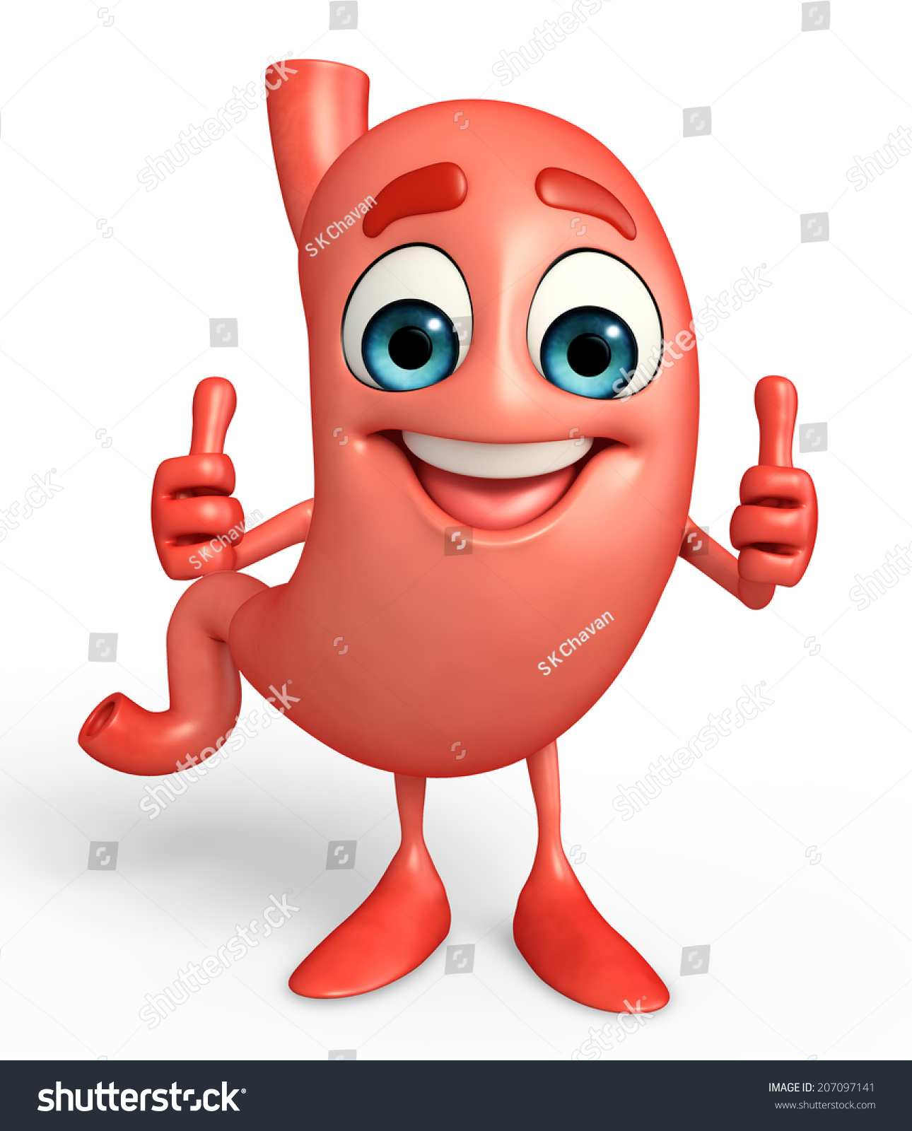 Cartoon Character Stomach Best Sign Stock Illustration 207097141