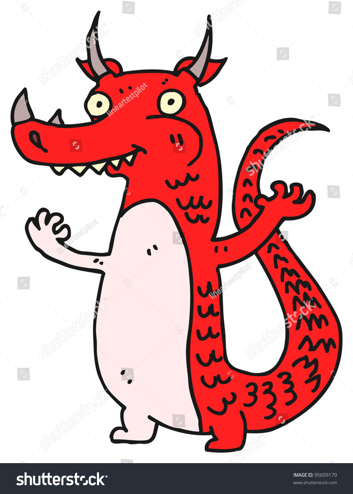 Cartoon Crazy Dragon Stock Illustration 95609179