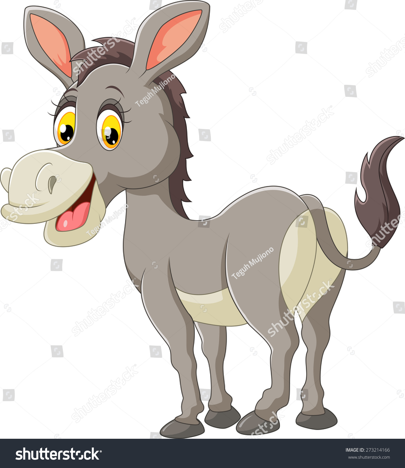 Cartoon Donkey Smile Happy Stock Illustration 273214166