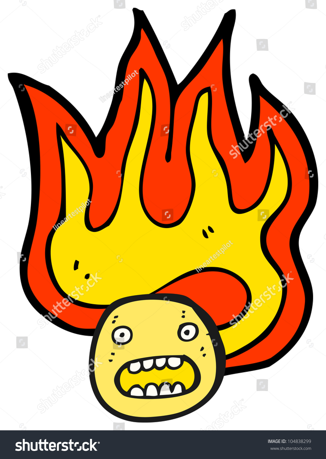 Cartoon Flaming Emoticon Face Stock Illustration 104838299