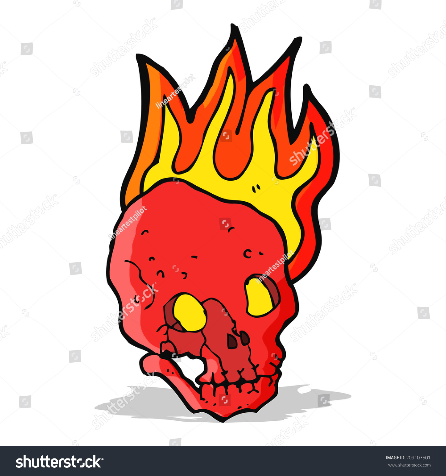 Cartoon Flaming Skull Stock Illustration 209107501 | Shutterstock