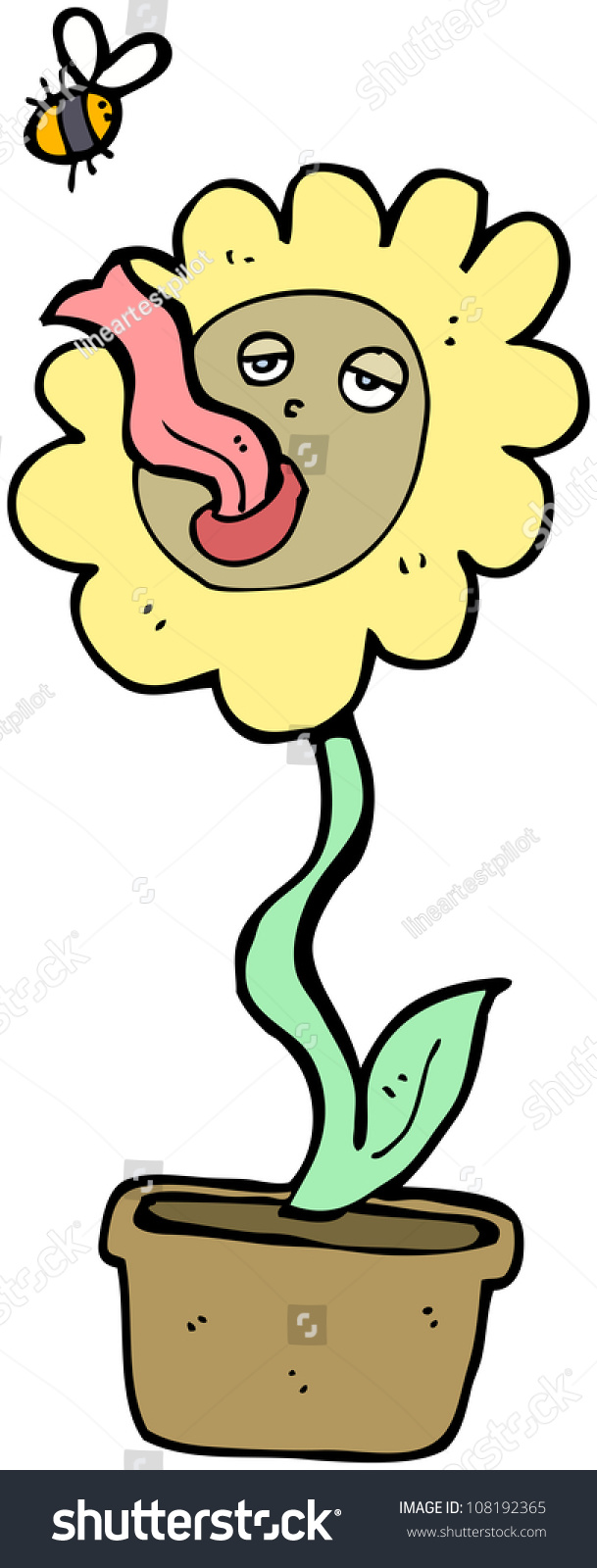 Cartoon Flower Pollination Stock Illustration